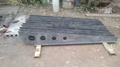 Custom-made glass awning rain tower carport curtain wall steel accessories Iron and steel beam bracket Cow leg tie rod embedded plate base