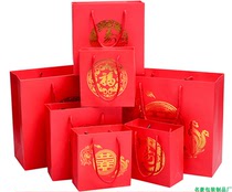 Wedding candy bag tote bag wholesale dragon and phoenix red double happiness bronzing gift bag blessing and longevity double happiness return gift bag