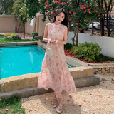 【夏季现货】碎花时尚法式度假风吊带连衣裙088-6623p105k158，女装连衣裙，2C088