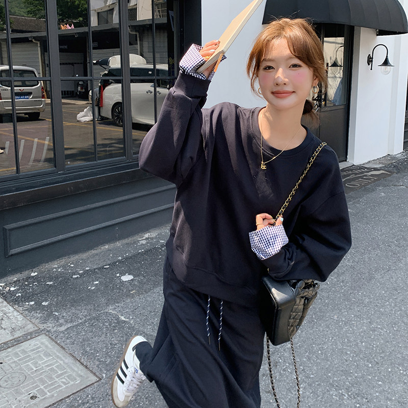 慵懒风休闲卫衣套装女2025秋季新款韩系宽松减龄高腰半身裙两件套,女装套装/套裙,2C098