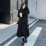 气质一整套穿搭减龄百褶连衣裙套装女2025秋季新款复古马甲两件套，女装套装/套裙，2D036