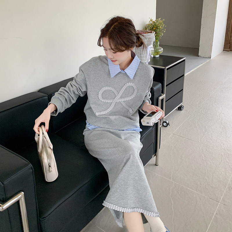 新款韩系假两件拼接两件套裙2522-P165-K238,女装套装/套裙,2C057