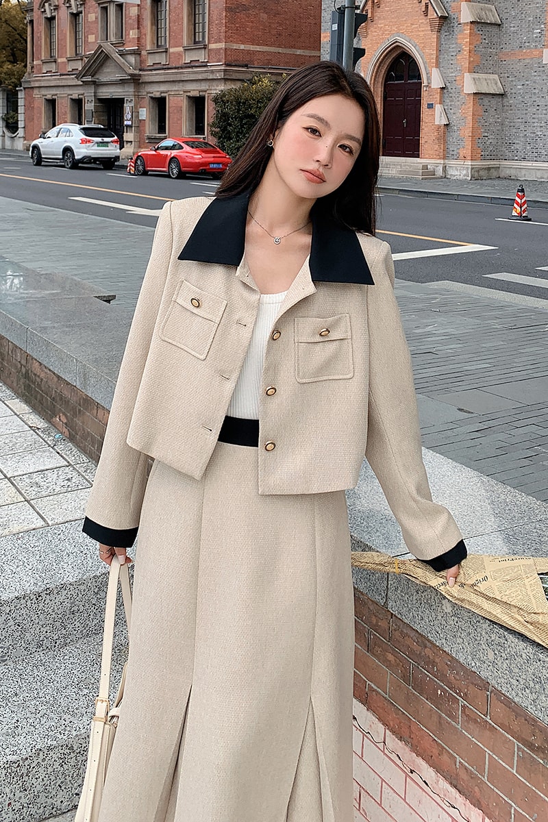 [现货】小香风上衣半身裙套装两件套,女装套装/套裙,2C269