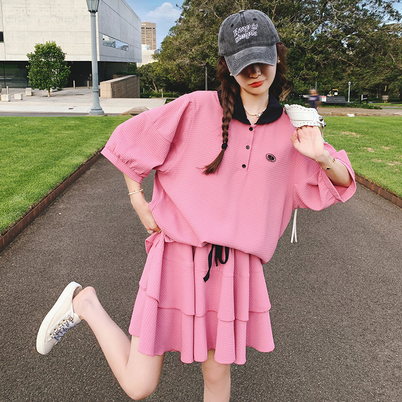 主推原209夏季洋气减龄polo领套装两件套9325-P135K188,女装套装/套裙,2C069