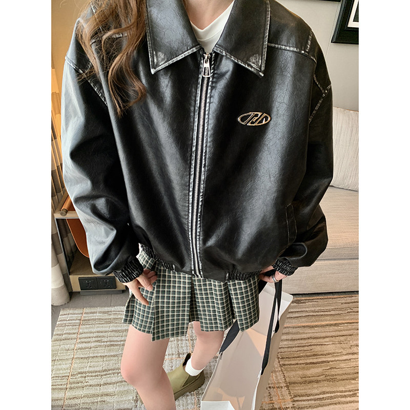 【现货】美拉德夹克美式复古全手工擦色!皮衣机车-p195-k288,女装皮衣,2C298