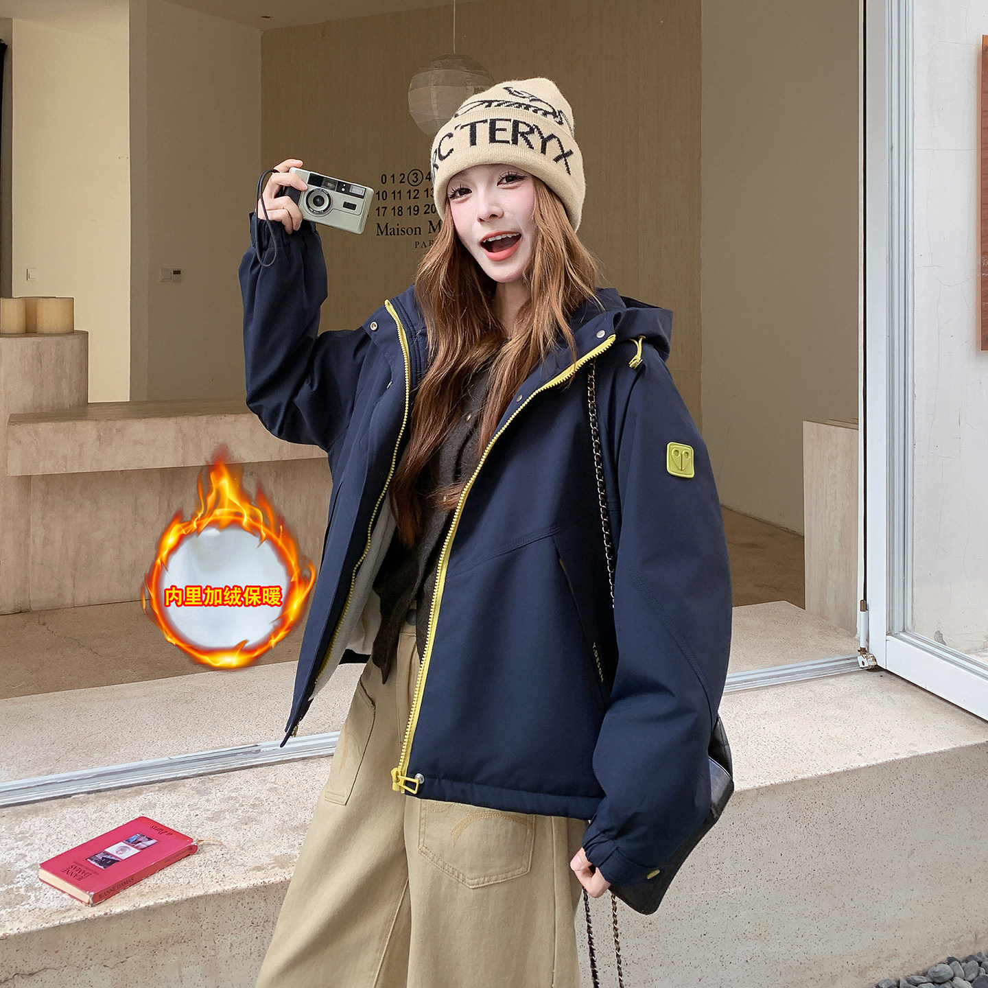 现货！现货！2025冬季新款连帽加绒加厚棉衣棉服女,女装棉衣/棉服,2C306