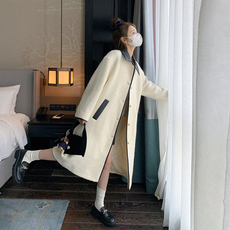 新款2025冬季撞色羊剪绒毛呢外套P185K278,女装毛呢外套,2C269