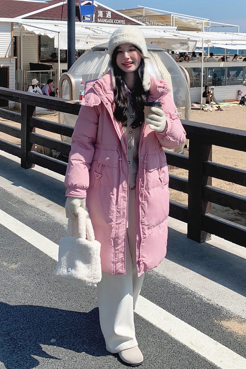 现货2025冬季新款羽绒服白鸭绒长款休闲连帽款,女装羽绒服,2C290