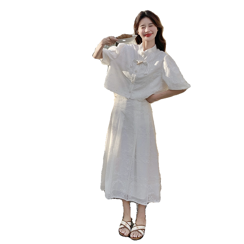 风蕾丝提花定制面料两件套2C018-2427-P160-K228,女装套装/套裙,2C018