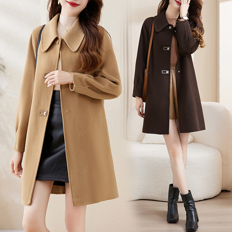 2025年秋冬季时尚新款双面呢，女装双面呢大衣，梦依缘图片