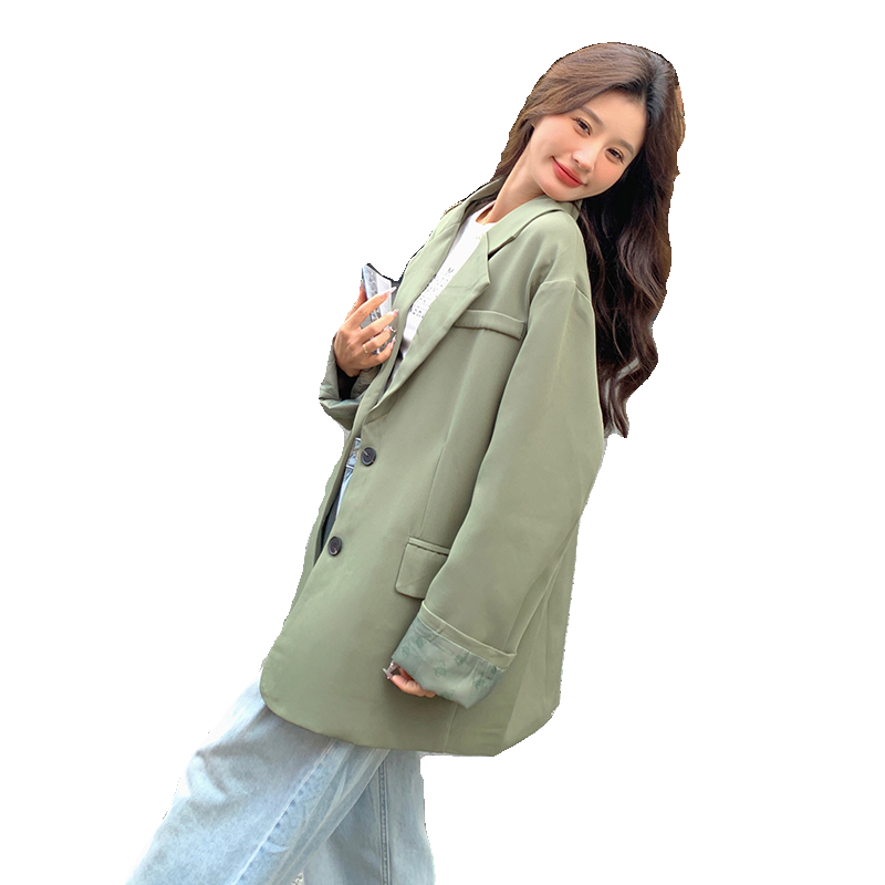 现货买家秀已更设计款袖口碎花西装2C282-2026P85K138,女装西装,2C282