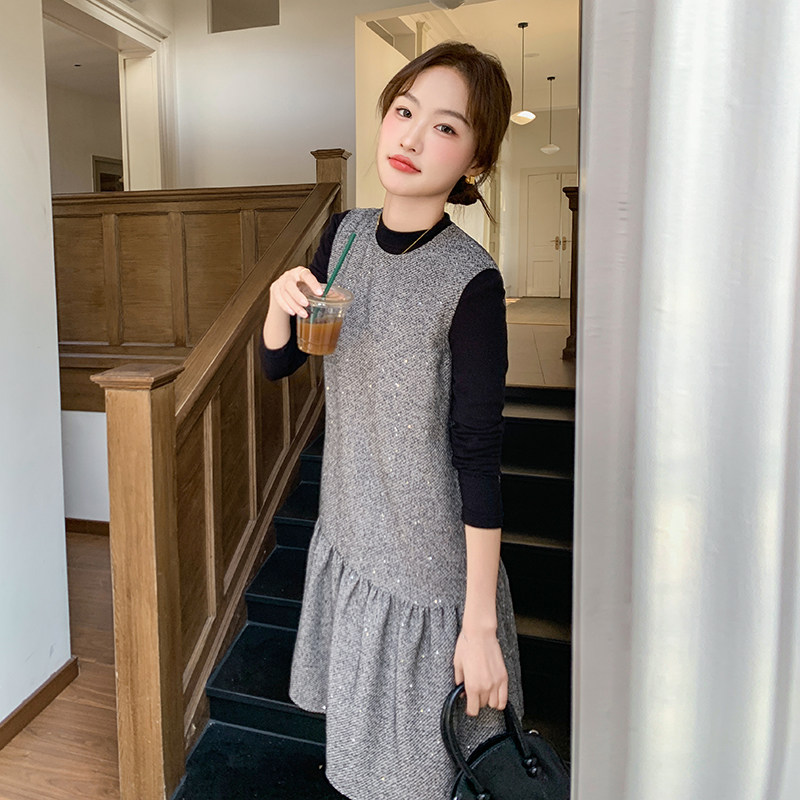 【现货】老钱风重工面料百搭马甲裙088-7709P145K198,女装连衣裙,2C088
