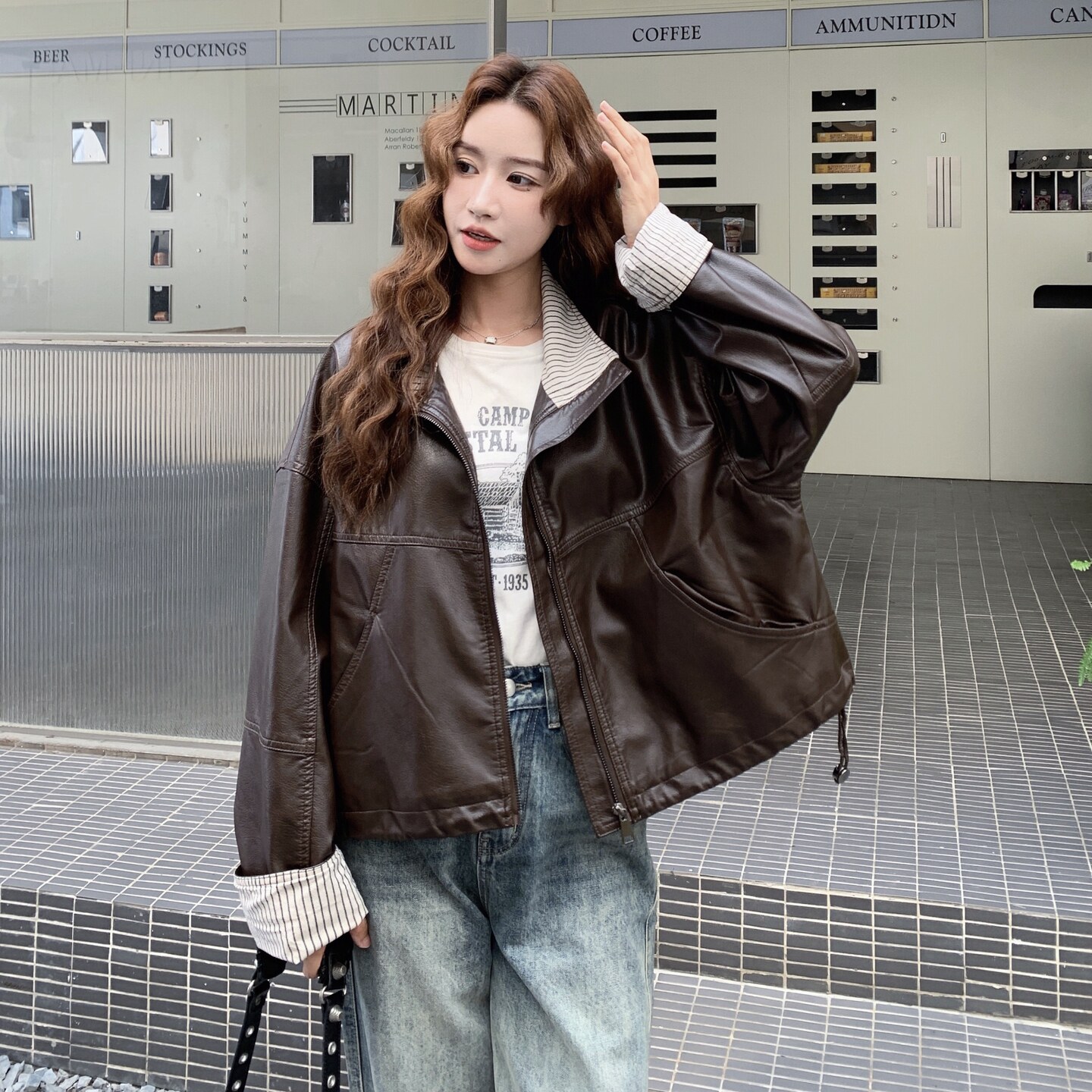 2026春秋季新款皮衣短款RF2C290-6873#-P165-K248,女装皮衣,2C290
