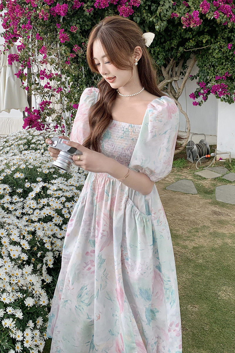 【现货+买家秀】法式优雅时尚印花连衣裙088-2368p115控168,女装连衣裙,2C088
