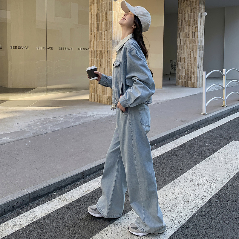 【，现货新款】牛仔休闲运动两件套2C215-P170-K230,女装套装/套裙,2C215