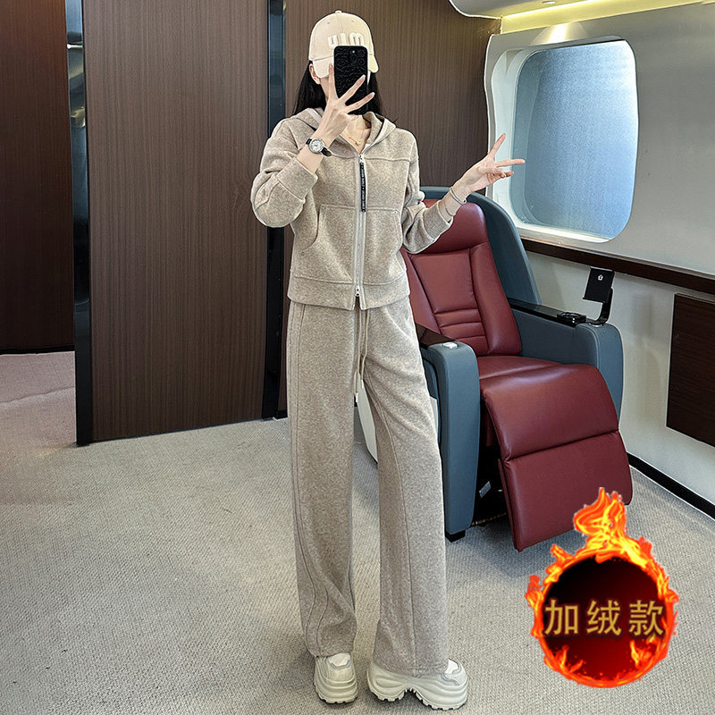女秋冬新款宽松显瘦卫衣直筒裤两件套,女装套装/套裙,2C310