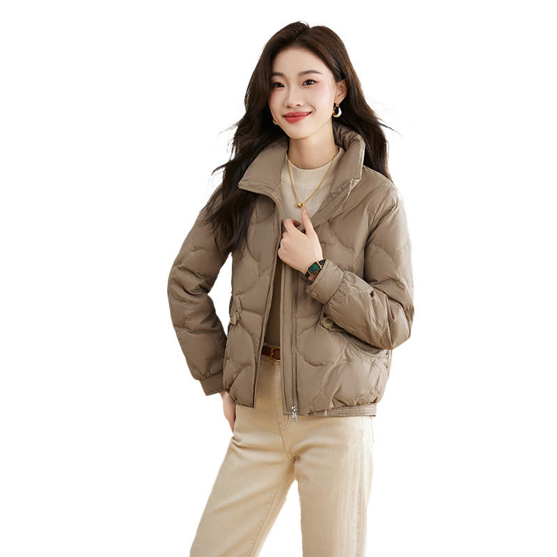 轻薄短款羽绒服女2025冬季新款小个子时尚洋气立领白鸭绒保暖外套,女装羽绒服,衣佳和