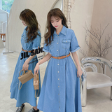 主推现货2025春夏季牛仔连衣裙送皮带B043-8876-P120-K178，女装连衣裙，2C022