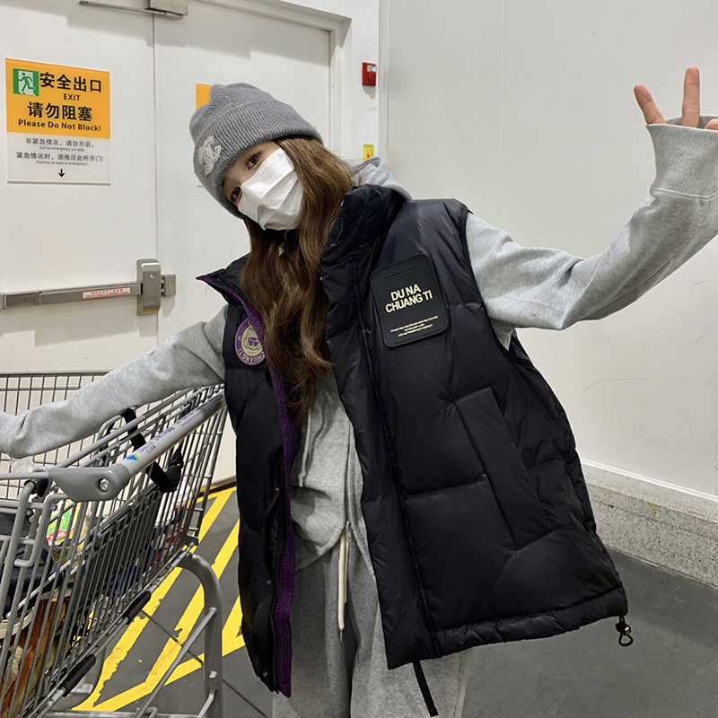 新款黑色羽绒服马甲女冬季2025新款短款小个子高级感韩版,女装羽绒服,2C177