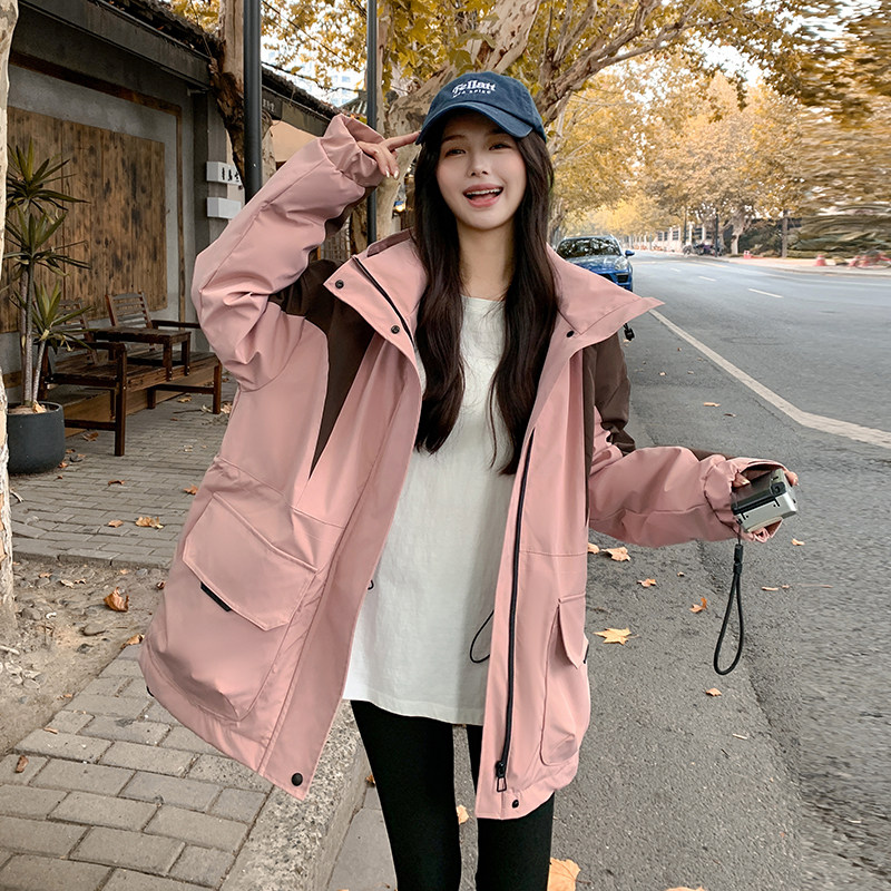现货主推款派克服拼色冲锋衣羽绒服女2C233-8868-P275-K389,女装羽绒服,2C233