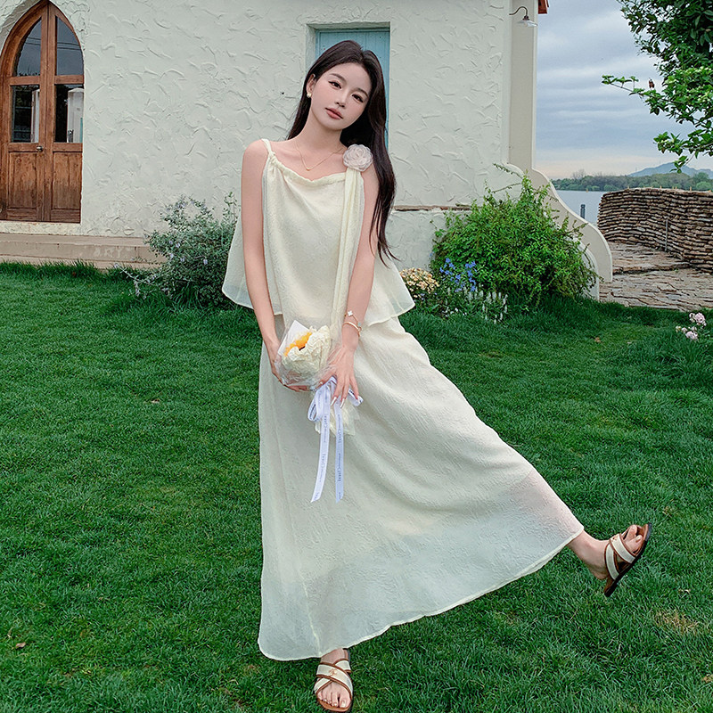 现货：25年夏装新款度假仙美两件套吊带套装裙2C135-5067P115K168图片