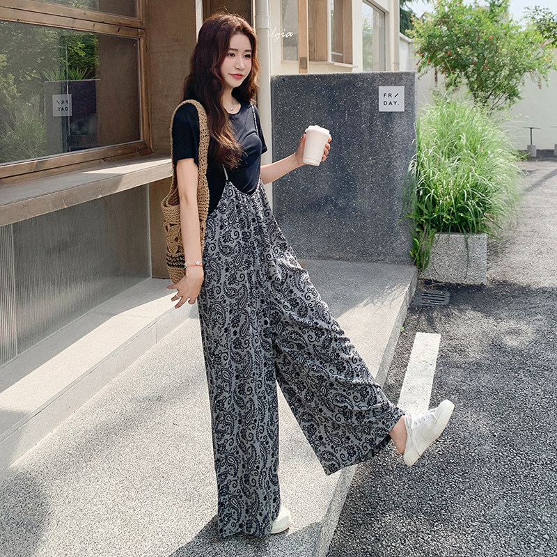新品现货黑T+印花背带裤两件套2C139-8512-P125-K188,女装套装/套裙,2C139