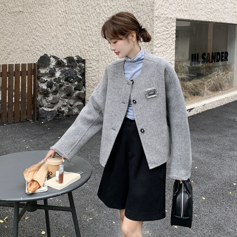 ！气质小香风双面呢女秋冬2025减龄显瘦短款大衣P230K299,女装毛呢外套,2B140
