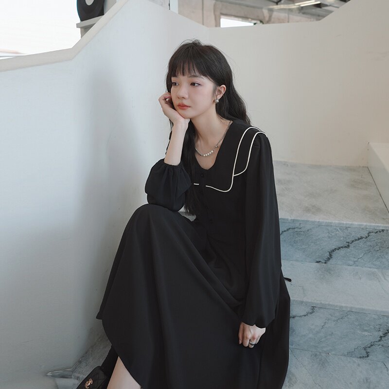 大货以备2025秋季新款双层领连衣裙061901P115K168,女装连衣裙,2C032