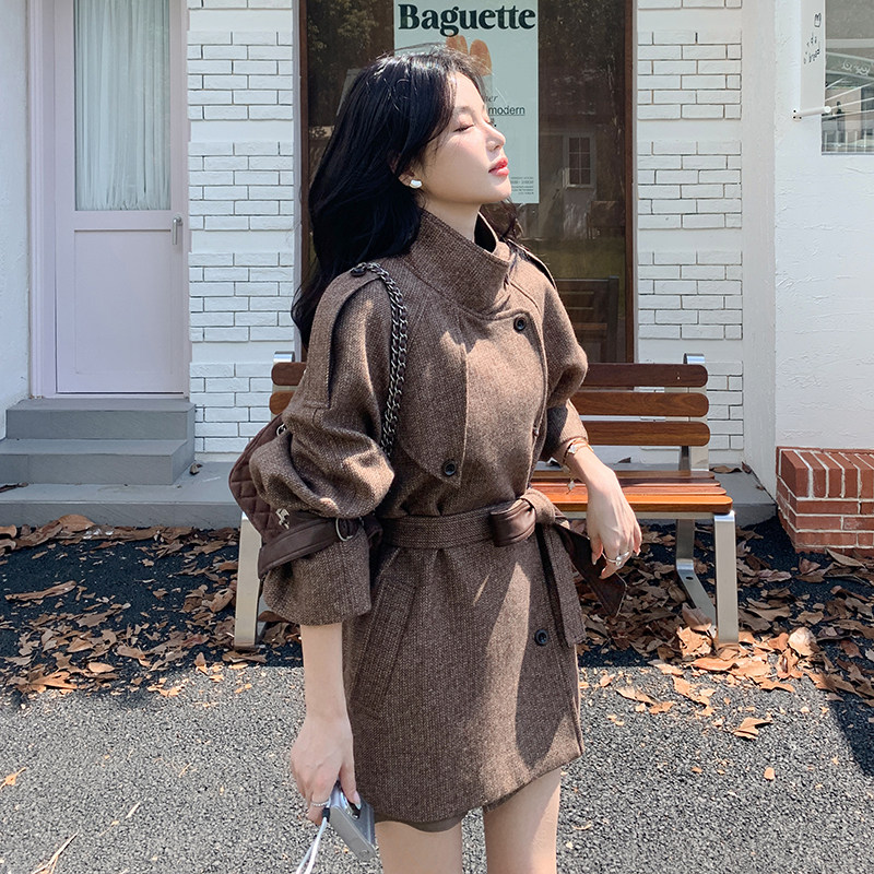 现货在店含40毛毛呢外套女短款收腰2C206-L28-P185-K258,女装毛呢外套,2C206