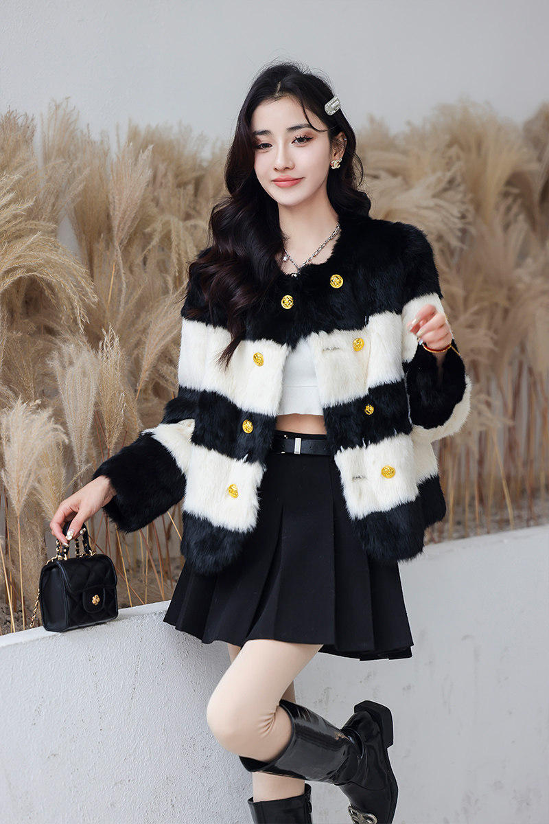 现货真兔毛2025冬装新款2C091-8068p365p499,女装短外套,2C091