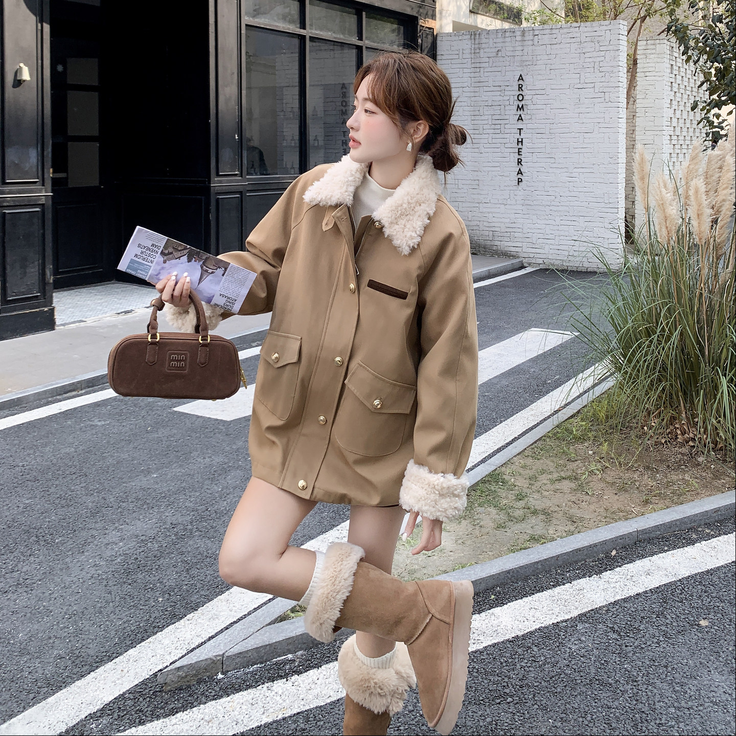 现货！现货！毛绒拼接派克羽绒服2C212-G193-P225-K328,女装羽绒服,2C212