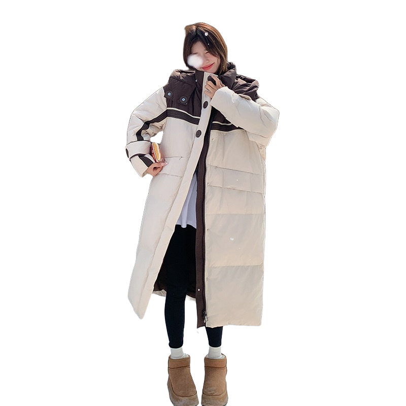 现货主推新标90白鸭绒外套长款撞色羽绒服2C086-2501P445-K638,女装羽绒服,2C086