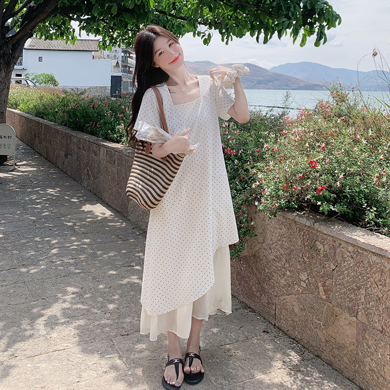 现货波点长款连衣裙952/P145/K208,女装连衣裙,2D109