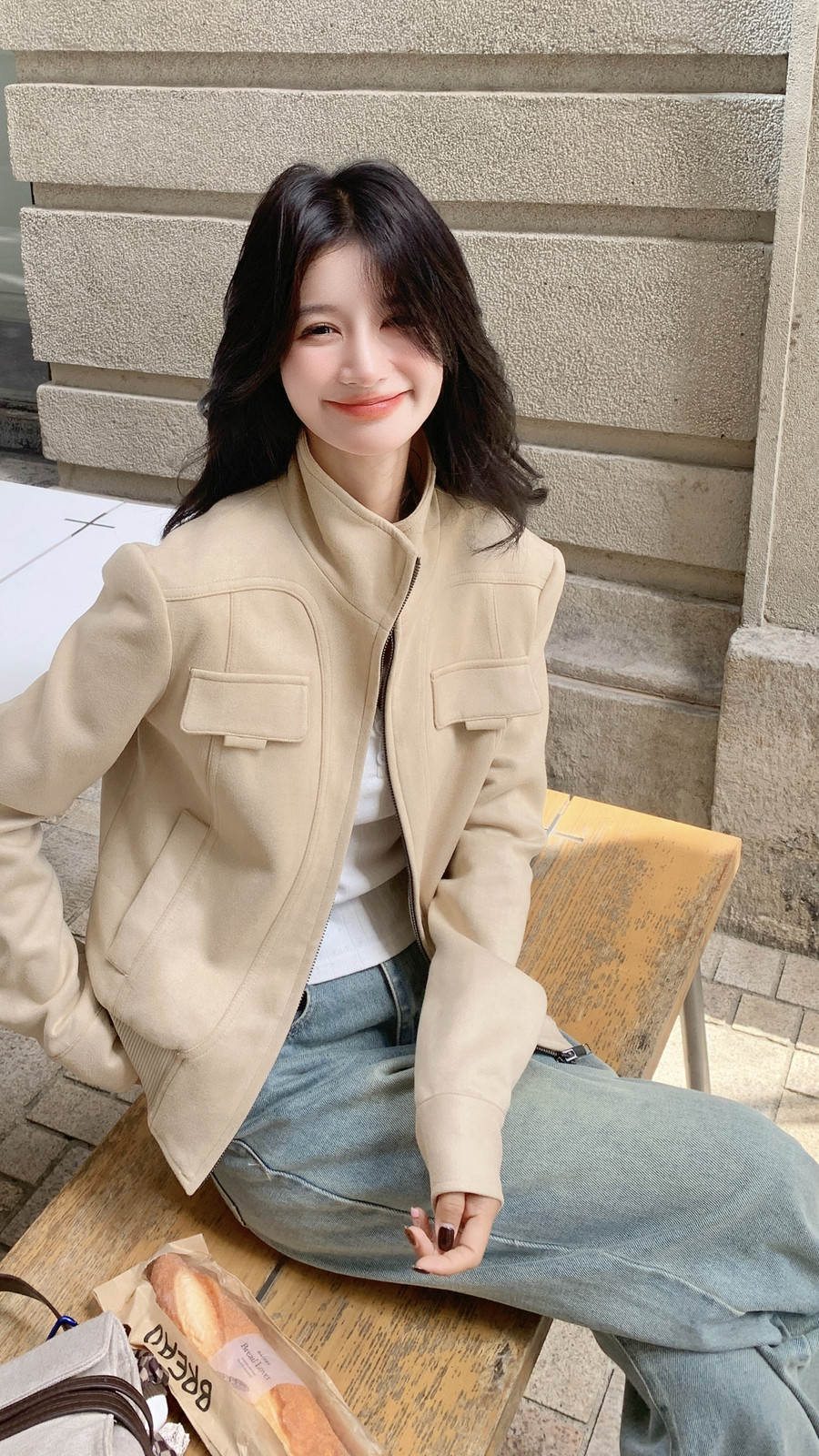 【新款数据好】复古麂皮绒卡其色外套088-7766P175K248,女装短外套,2C088