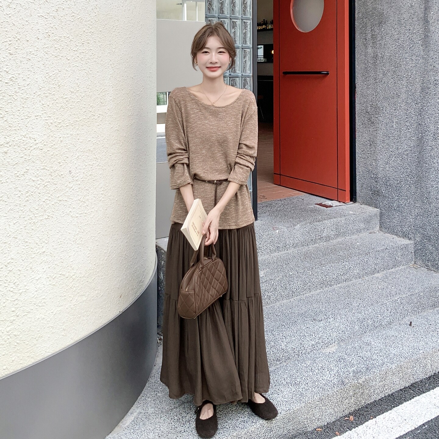 现货：秋装新款针织材质上衣＋半身裙套装2C135-8893P145K218,女装套装/套裙,2C135