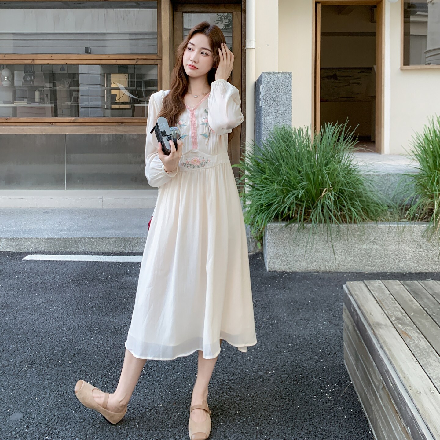 2025秋季新款绣花天丝长裙RF2C290-6865#-P155-K238,女装连衣裙,2C290