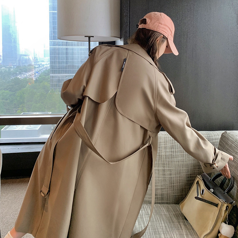 25春新款过膝长款英伦风风衣8272P160K228主推大货,女装风衣,2C060