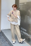 大货卡其色假两件上衣+阔腿裤两件套2C206-L599-P185-K268，女装套装/套裙，2C206