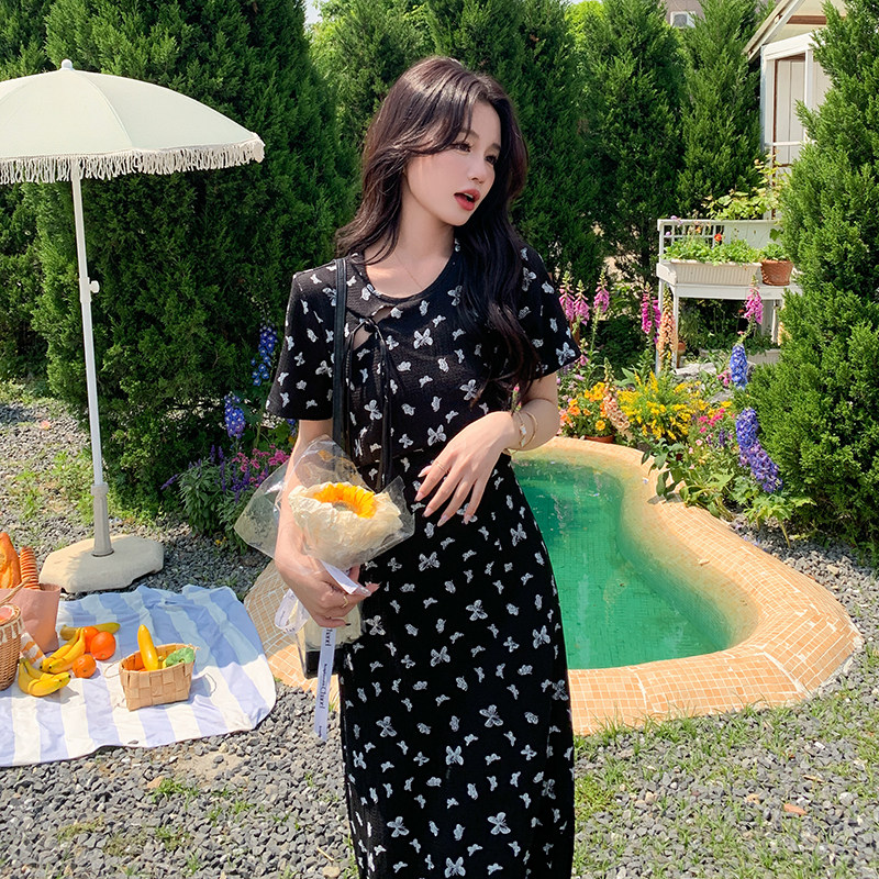 夏款 新中式 蝴蝶印花心机露背裙 2C122-8839-P120-K180图片