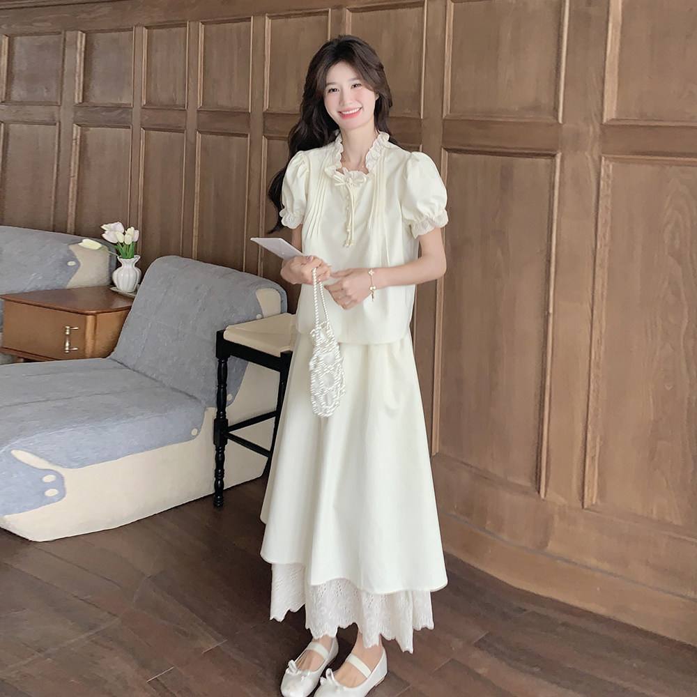 夏装新款甜美气质小香风花边半身裙两件套2C135-6895P145K218,女装套装/套裙,2C135