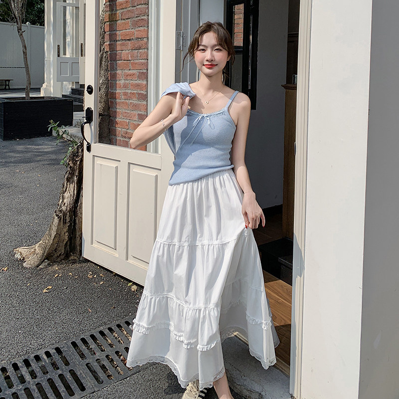 盐系穿搭一整套时尚减龄女2025春夏新款针织开衫半身裙,针织衫/毛衣,2C135