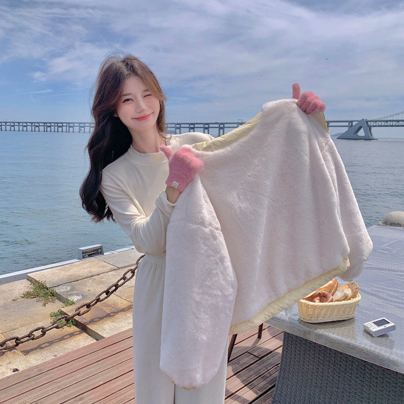 奶黄色工装棉服女冬季高级感加绒加厚派克服棉衣小个子棉袄爆款,女装棉衣/棉服,2C266