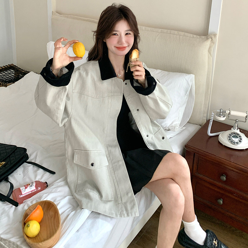 新品现货设计感撞色外套甜酷风上衣8080款P155控228,女装短外套,2C139