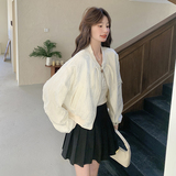 新中式国风白色夹克女2025秋季新款宽松独特超好看高级感短款外套，女装短外套，2C087