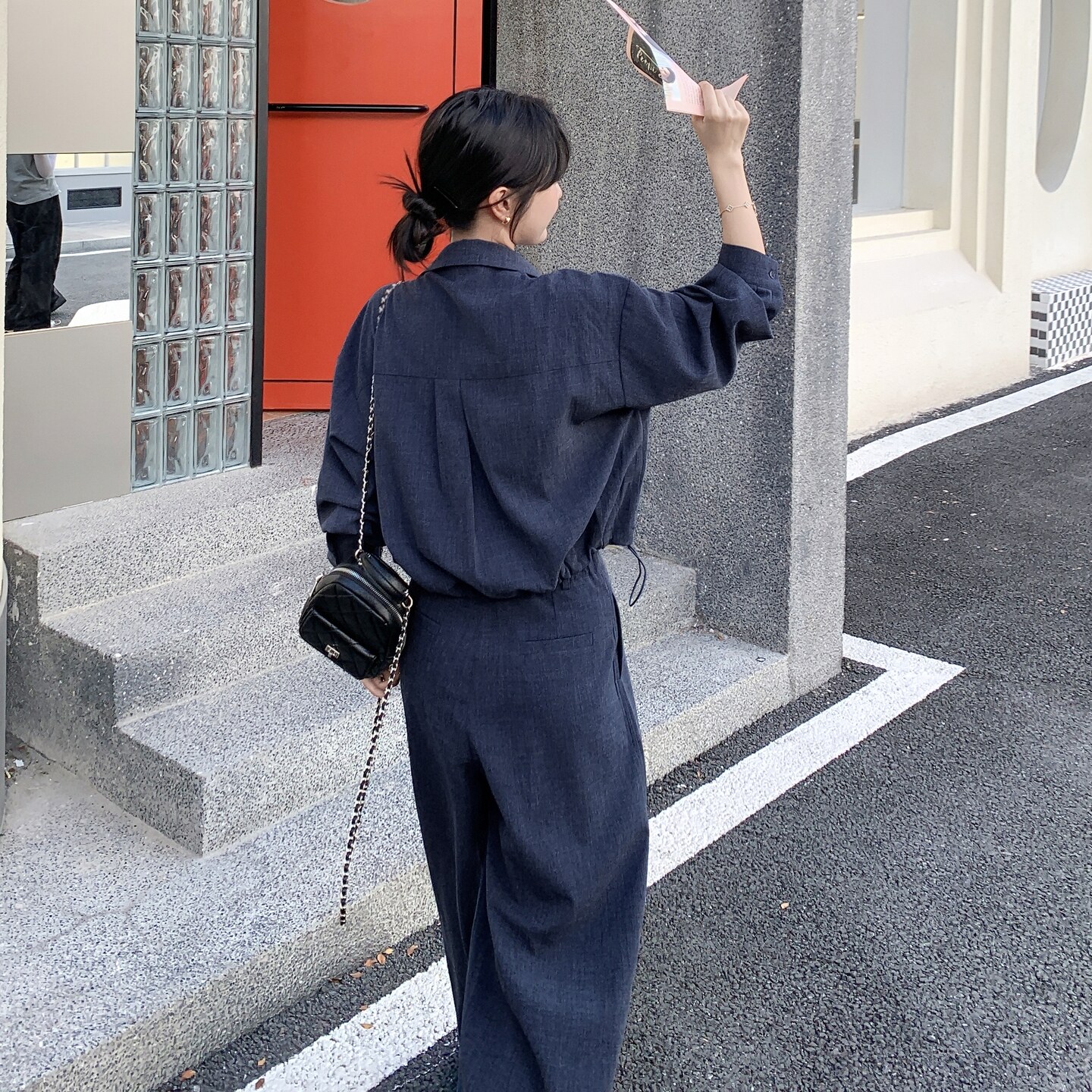 新款假两件宽松休闲套装,女装套装/套裙,2C225