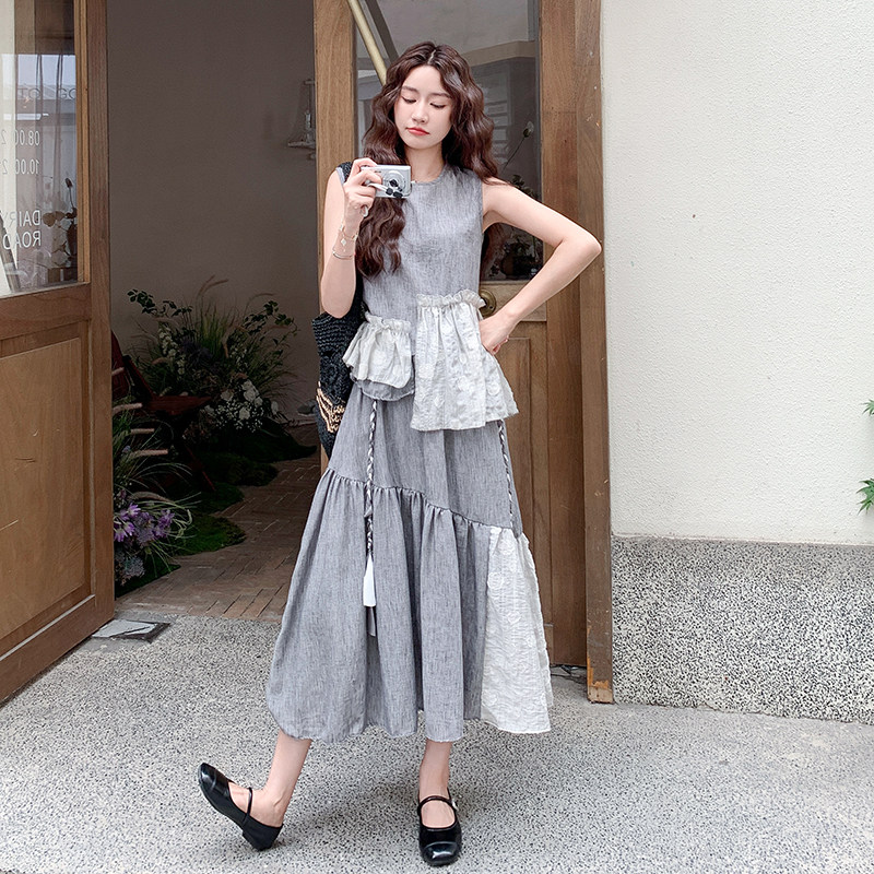 无袖上衣半身裙两件套女2025年夏季新款小个子气质度假风显瘦套装,女装套装/套裙,2C122