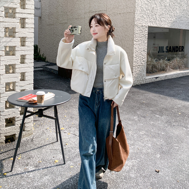 现货冬季新款拼接休闲时尚短款90绒羽绒服2C098-9075P265K368图片