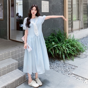 蕾丝披肩泡泡袖连衣裙女2025夏季新款法式甜美气质茶歇显瘦A字裙图片