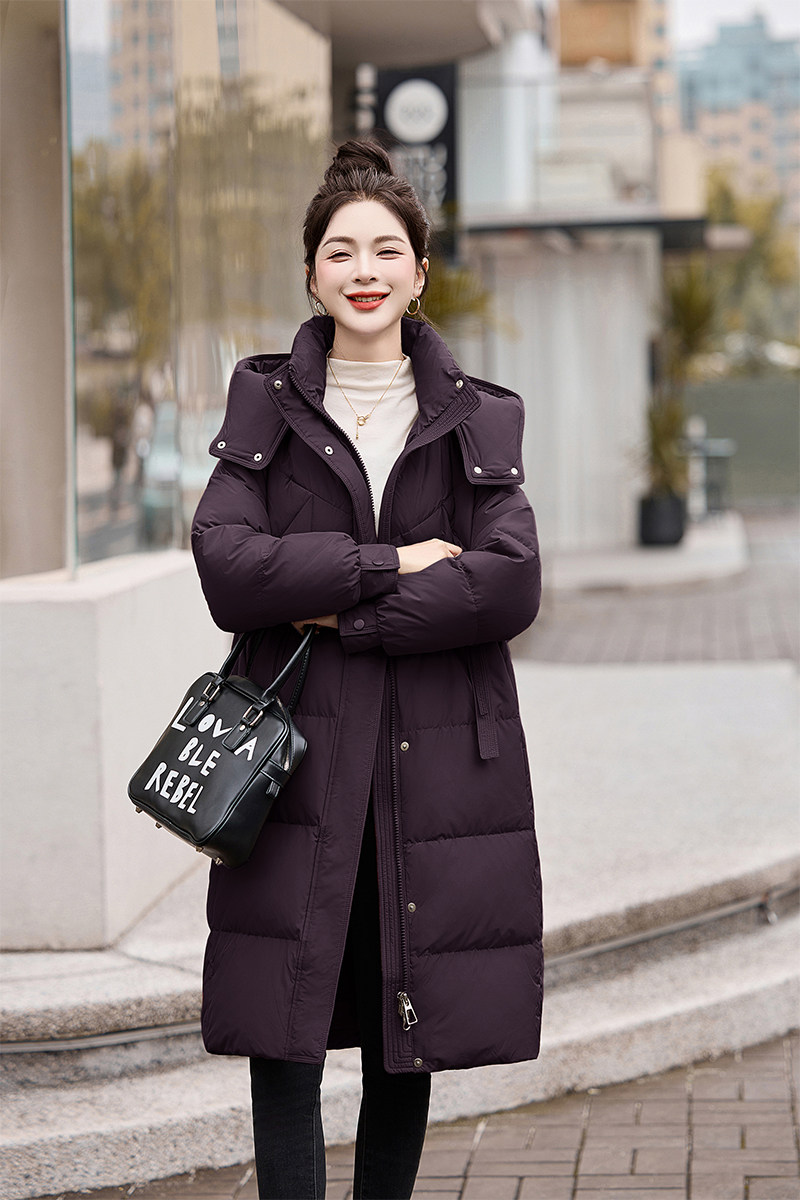 新款高端时尚洋气中长90%白鸭绒羽绒服,女装羽绒服,衣佳和