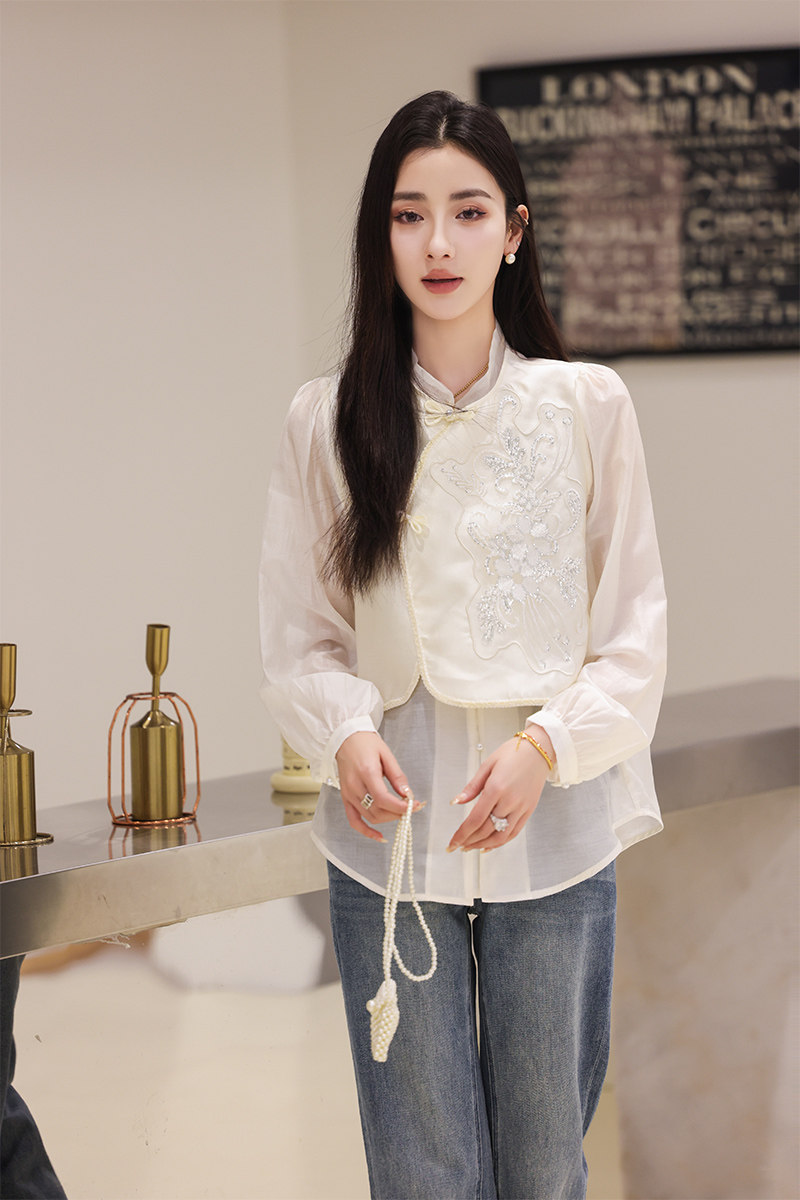 天丝刺绣钉珠长袖秋装新款衬衫2C091-25013p174k279,女装衬衫,2C091